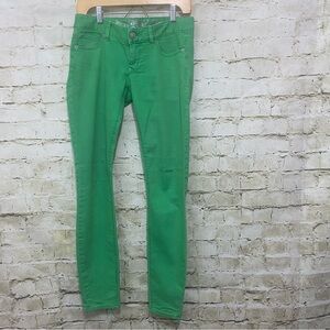 Express Green Zelda Slim Fit Ultra Low Rise Jean Legging